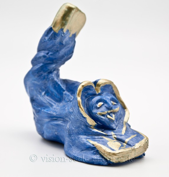 Inspiration - Blaue Skulptur aus luftgetrockneter Modelliermasse