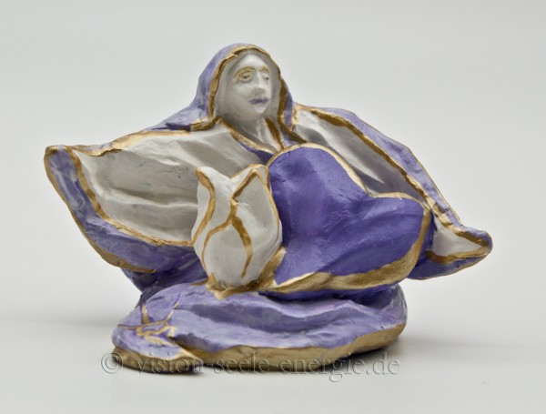 Licht und Liebe-Engel - Skulptur aus luftgetrockneter Modelliermasse